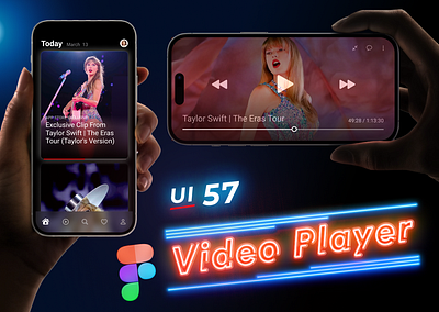 UI 57_Video Player dailyui dark mode figma mobile phone player ui ui 57 video video player