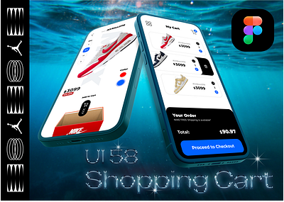 UI 58_Shopping Cart 3d surrealism cart dailyui figma light mode nike shopping shopping cart skeuomorphism ui ui 58