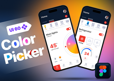 UI 60_Color picker app color picker dailyui figma light mode smart home ui ui 60