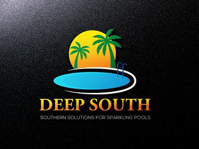 Deep South 2d beach logo branding business logo design florida logo graphic design logo logo mark minimalism pool swimming pool