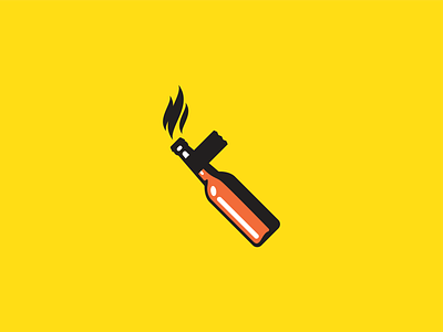 Pogon Brewery bottle branding brewing bright craft beer fire flame fresh geometry graphic design icon illustration label logo mark minimalist molotov cocktail package pop art poster