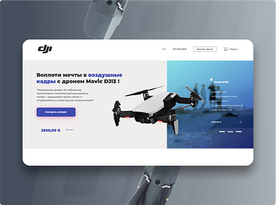 DJI drone landing concept branding concept drone graphic design landing ui