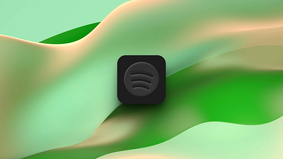 Blacked out spotify icon icon minimal modern design shading spotify