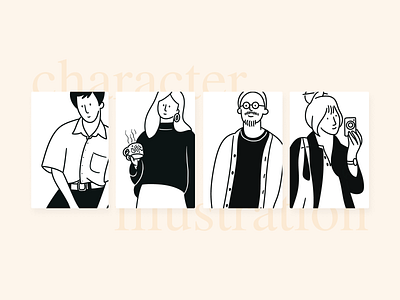 Character exploration character illustration characters clean design crew line drawing minimal character minimalistic people people drawing procreate ui