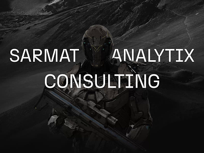 Sarmat Analytix Website 3d analytics animation black consulting design futuristic design hero screen main page military motion graphics robot scifi ui web webdesign website