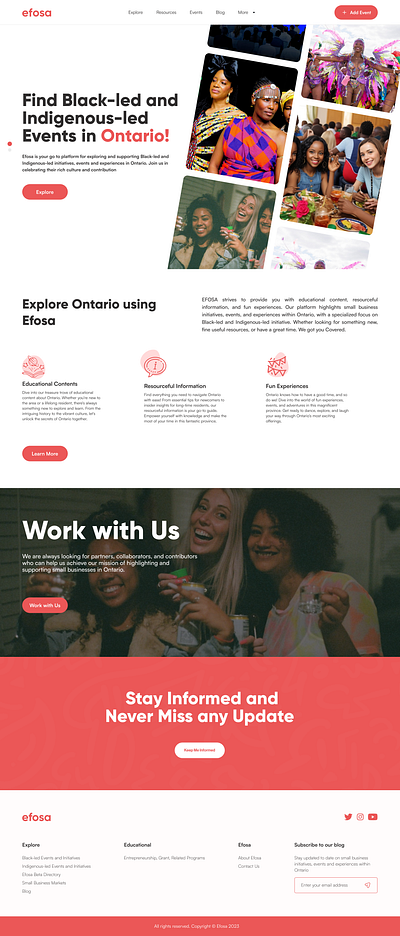 Efosa Landing Page Design animation branding design graphic design logo ui web