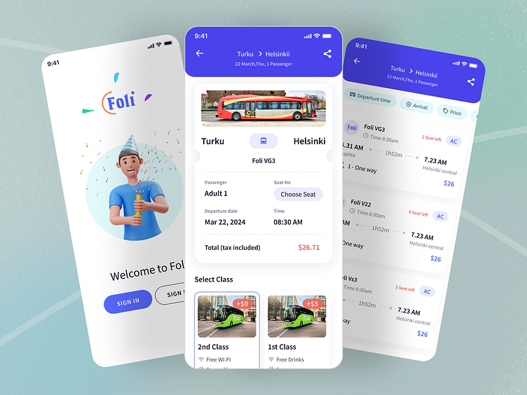 Bus Ticket Booking App UI Kit by ARC Digital Agency on Dribbble