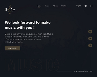 Music Landing Page branding graphic design landing page listen songs logo motion graphics music music landing page music wave music web music website songs ui