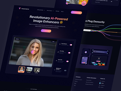 VisionCraftAI - Photo Enhancer Landing Page ai website landing page photo enhancer photo upscale uiux website design