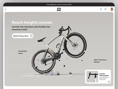 Innovative UI/UX Design For Bicycle Brand 3d animation bicycle bikes brand cycling e commerce ebike electric graphic design hire ui ux designer logo online shopping ride shop ui ui ux ux webdesign website