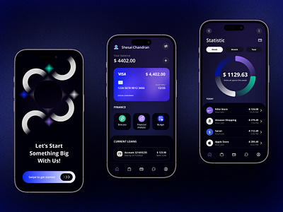 Finance Management Mobile App animation app app design bank app banking branding dark design figma finance finance management illustration investment minimal mobile onboarding ui ui design ux wallet