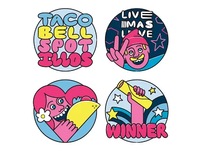 Taco Bell Spot Illustrations - New Campaigns burrito character character design editorial editorial illustration fast company fast company magazine illustration mexican food mexico peace procreate psychedelic retro spot illustration taco taco bell taco lover vector winner