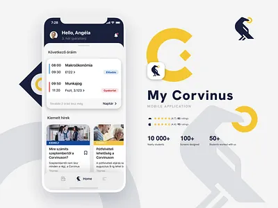 MyCorvinus mobile app android dark ios light mobile modern design students study ui university ux
