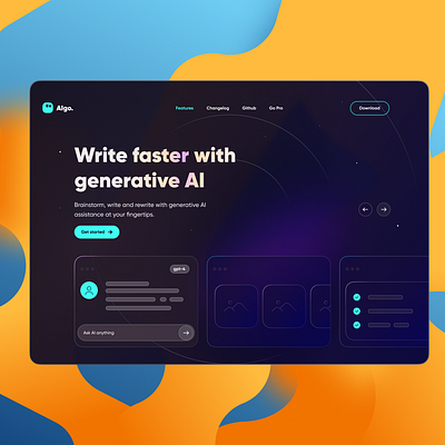 AI go Landing page graphic design ui