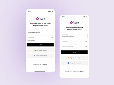 Login & Signup Screens authentication ecommerce login online shopping signin signup ui