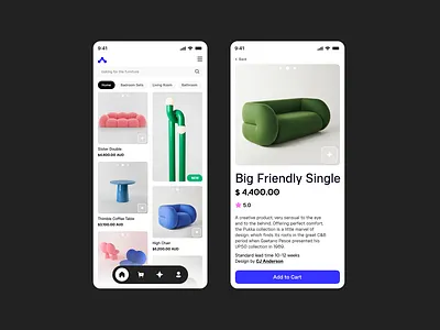 Furniture App app branding chair colour palette design furniture green illustration menu mobile shop shopping app typography ui ux web web design website