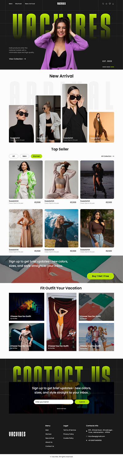Clothing Landing Page landing page product design ui ui design uiux ux design web web design web landing page website website design