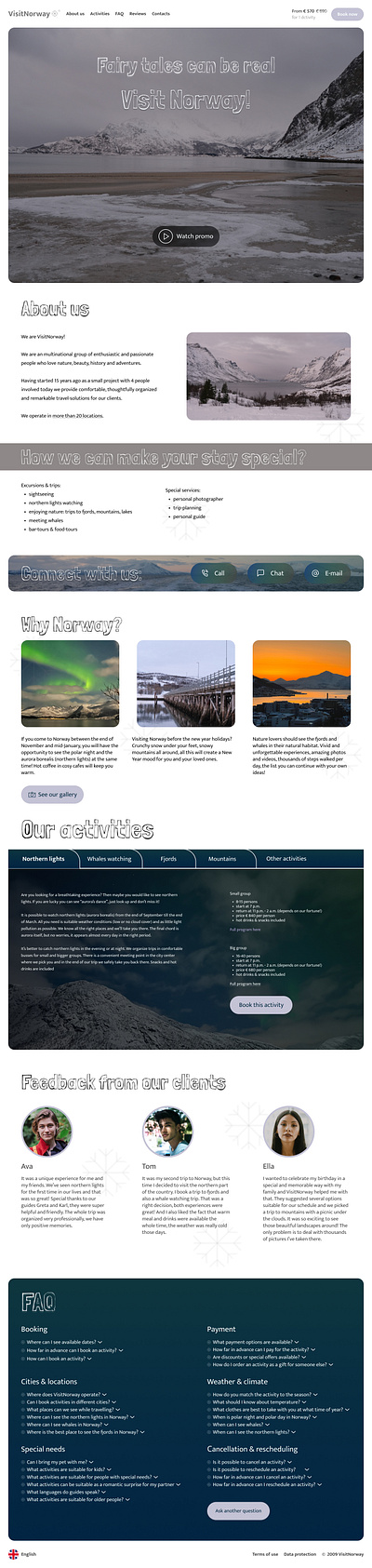 VisitNorway landing. app desktop excursion guide landing norway photo photography sightseeing tourism travel trip ui uidesign ux uxdesign website