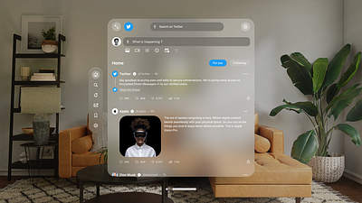 Spatial Design (Vision OS) - Twitter 3d spatial design twitter ui vision os