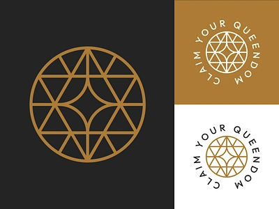 Claim Your Queendom - Logo business education esoterics female gold graphic design identity kingdom logo mystic qween sacredgeometry spiritual successful training woman womens retreat