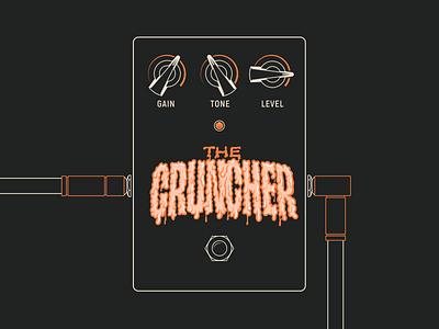 The Cruncher bloody guitar pedal lettering pedal procreate typography