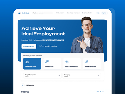 Employment/Jobs Landing Page UI Light Theme employment homepage jobs landing page uiux website welldux