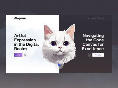 Sagari portfolio cat hero landing portfolio ui web webdev