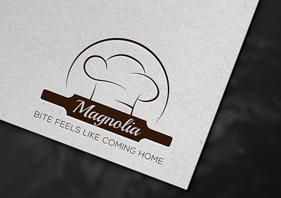 Magnolia 2d bakery baking branding brown business logo cooking design graphic design logo logo mark minimalism pastery