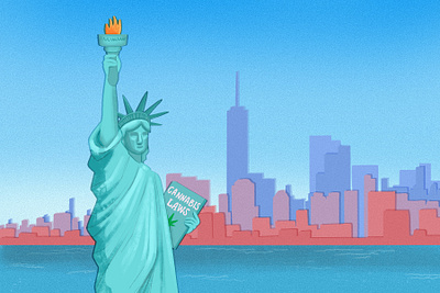 Statue of Liberty architecture art design flat design illustration manhattan new york new york city nyc skyline statue of liberty