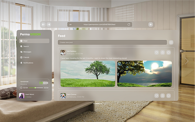 Perma Vision AR Social Network Platform ar dashboard graphic design music navigation perma social network ui