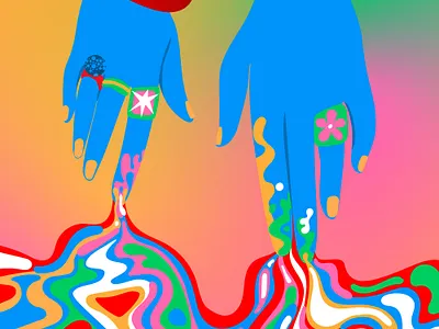 The secret of touch danii pollehn design digital illustration editorial illustration flat illustration freelance illustrator graphic design hands illustration illustrator shapes and forms touch vector