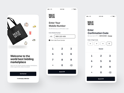 Bidding Ecommerce Login - MaxWin ecommerce login minimal ui ux