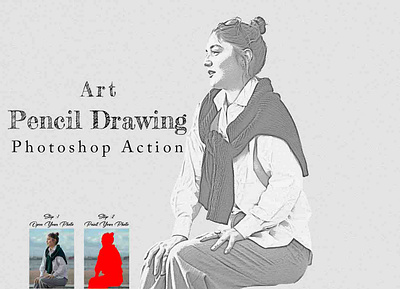 Art Pencil Drawing Photoshop Action style