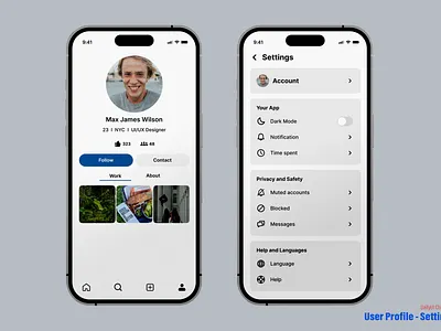 user profile/ daily ui challenge graphic design ui
