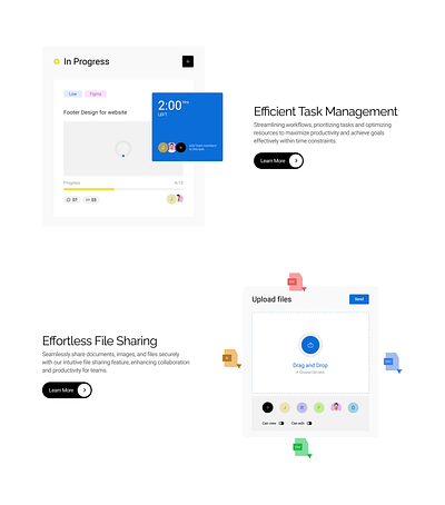 Connectify Features - Task Management and File Sharing employee connection filesharing saas product task management web ui