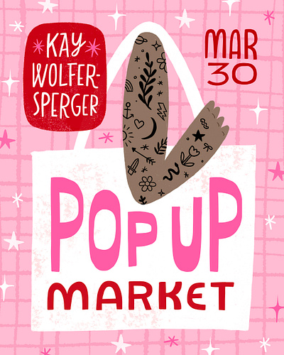 Pop Up Market Promo advertising illustration lettering market