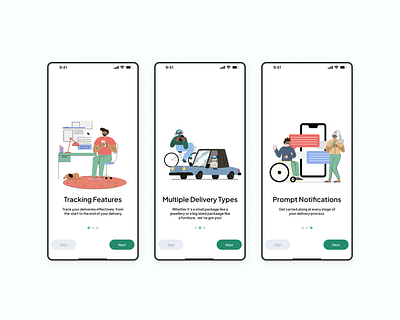 Onboarding Screens for a Delivery App delivery app design product design ui uiux uiux designer