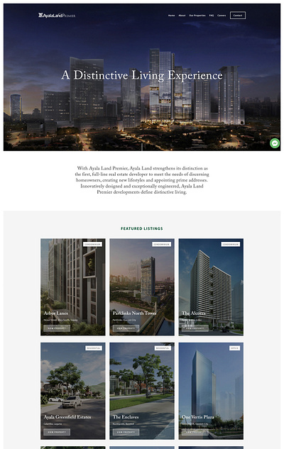 AyalaLand Premier | Squarespace Web Design design marketing website real estate website squarespace squarespace website web design website design