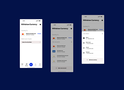 Crypto withdraw currency app design ui design ux wallet app