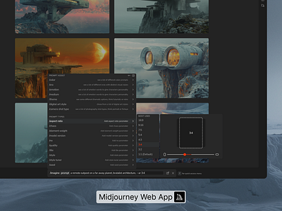 Advanced prompt tools in Midjourney web app design midjourney product design ui