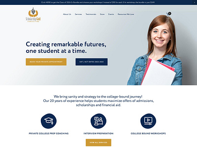 Scholarship Gold Consulting | Squarespace Web Design consulting website design marketing website squarespace squarespace website web design website design