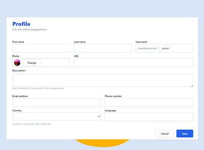 Web Application UI - Profile Form using Tailwind CSS branding frontend developer next.js profile page responsive design tailwind css ui ui designer ui developer web application