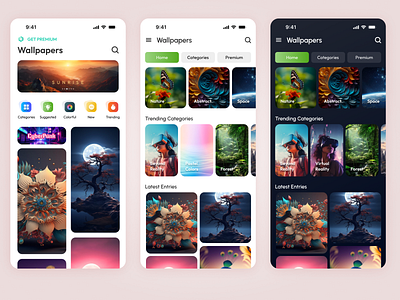 Wallpaper App branding design graphic design mobile app design ui