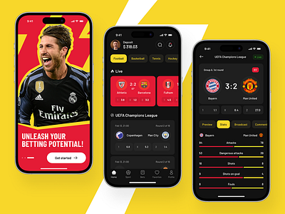 Live Sports Betting App Interface Design appdesign appinterface bettingapp livescores mobileapp prototyping soccer sportsbetting uidesign userexperience