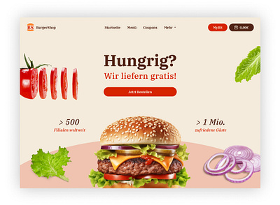 Burger Shop burger landing page restaurant shop ui ux webdesign website