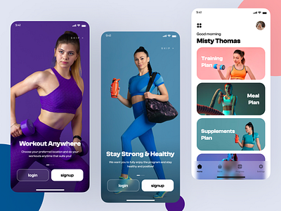Sports Fitness App graphic design mobile app design mobile design