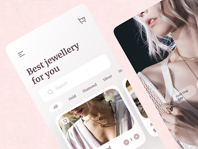 Jewellery app UI design 💍 app branding graphic design jewellery ui