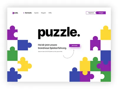 Puzzle Landing Page game landing page puzzle ui ux webdesign
