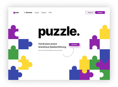 Puzzle Landing Page game landing page puzzle ui ux webdesign