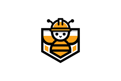 Bee Builder Logo apiary architect bee builder logo bees buzzing constructive craftsman graphic design hive honeycomb logo